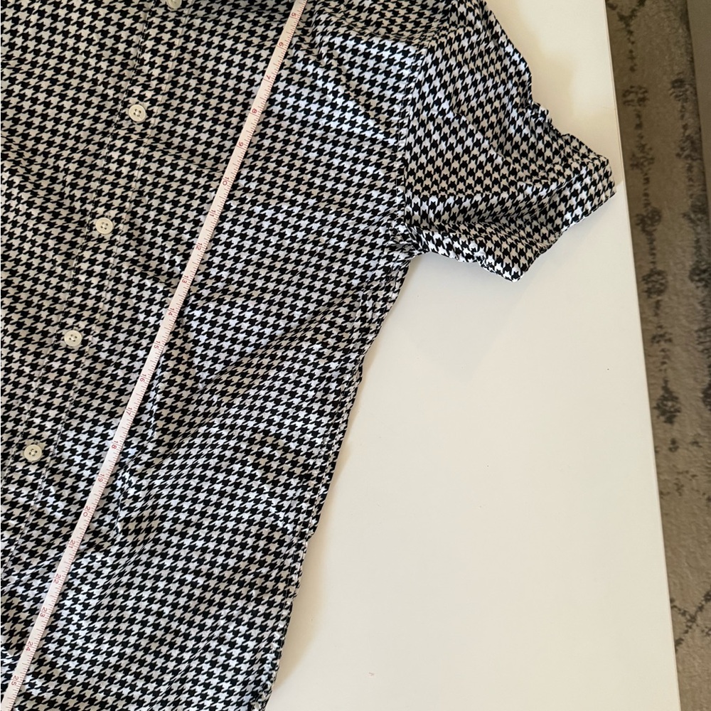 Black and White Houndstooth Collar Shirt - Picture 6 of 11